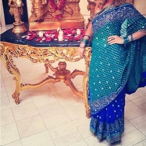 STUNNING Blue and Teal Saree